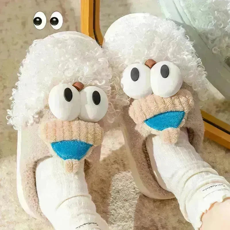 Cartoon Bearded Santa Claus Slippers Home Warm Non-slip Plush   Cotton Shoes Christmas Couple Floor Bedroom Slipper Women Men - EX-STOCK CANADA