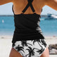 Bikini Beach Print Suspender Swimsuit Suit - EX-STOCK Canada