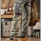 Sprin Autumn Retro Slim Fit Straight Leg Casual Distressed Denim Jeans Cargo Pant Men - EX-STOCK Canada