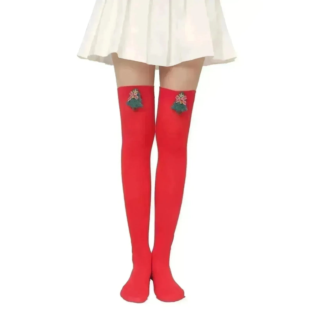 Christmas Plush Doll Knee Socks Bow Stockings - EX-STOCK CANADA