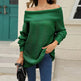 Lapel Loose Off shoulder Winter Knitted Tunic top - EX-STOCK Canada
