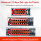 24V universal truck rear light assembly multicolor LED tail light pair for trucks
