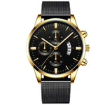 Mens Business Luxury Watches For Men Mesh Band Quartz Watch