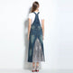 Embroidered Lace Denim Midi Jumper Dress European and American Style - EX-STOCK Canada