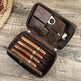 Portable Horse Leather Double Zipper Storage Cigar Travel Humidor Bag - EX-STOCK Canada