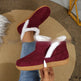Insulated Cotton-padded Boot Shoes Flat Bottom Solid Color Fleece Lined perfect for winter - EX-STOCK Canada