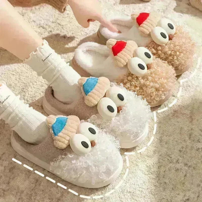 Cartoon Bearded Santa Claus Slippers Home Warm Non-slip Plush   Cotton Shoes Christmas Couple Floor Bedroom Slipper Women Men - EX-STOCK CANADA