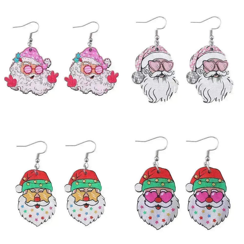 Funny Santa Claus Earrings Christmas Pendant Earrings Gift - EX-STOCK CANADA