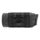 Black roll-up bag with straps on a white background