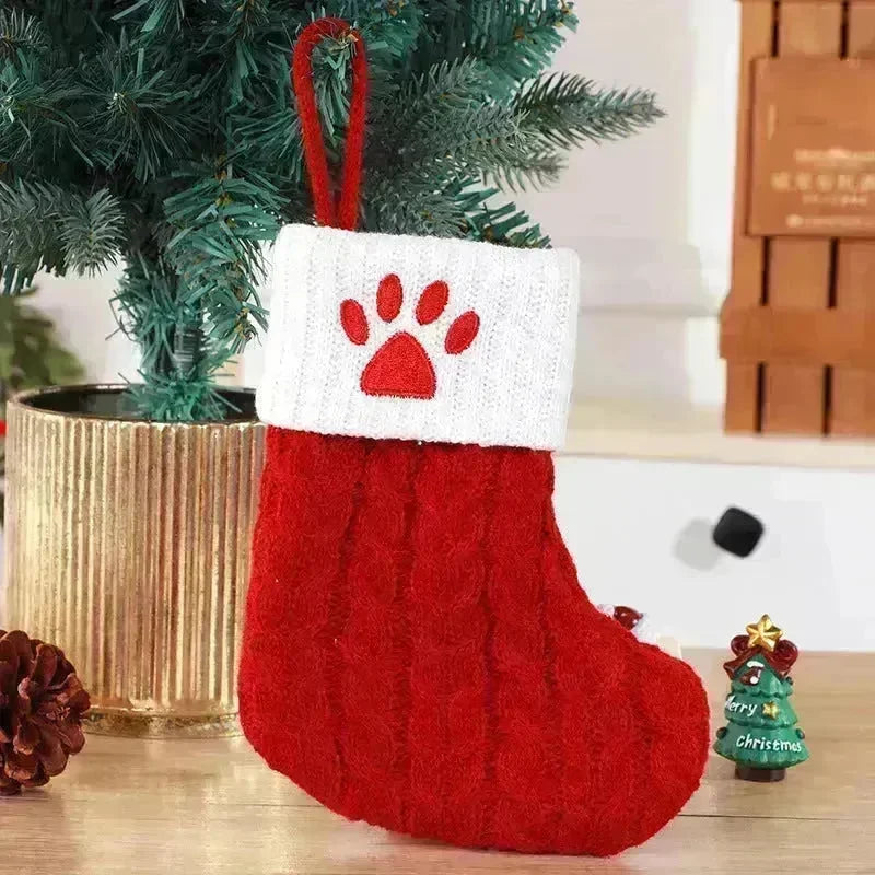 Cute Letters Christmas Stockings Decorative Creative Tree Pendant Wool Knitted Socks - EX-STOCK CANADA