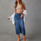 Women's Fashion Slimming front split Midi Denim Skirt - EX-STOCK Canada