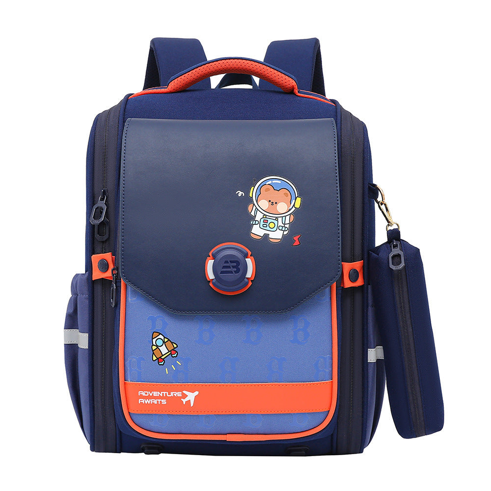 One Piece Dropshipping Primary School Student Schoolbag Boys And Girls Burden Reduction Spine Protection EX-STOCK