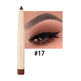 Eyebrow pencil with an eye close-up showing application on a white background
