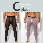 Men's Ultra thin Ice Silk Long John Skinny Flesh Nude Reflective Slim Leggings - EX-STOCK Canada