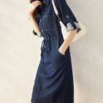 Handsome Retro Denim Waist-tight Dress - EX-STOCK Canada