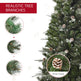 HOMCM 7FT Artificial Christmas Snow Pine Tree Holiday Home Xmas Decoration With Automatic Open, Pinecone, Green EX-STOCK Canada 