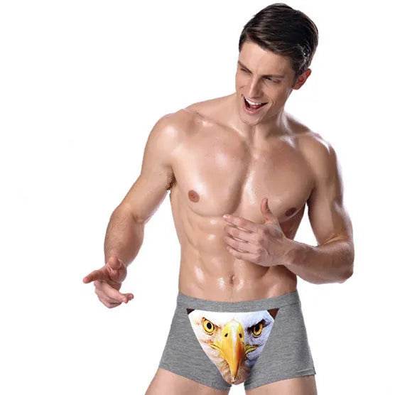 Printed Wolf Head Big Bird Men's Boxer Briefs Underwear - EX-STOCK Canada