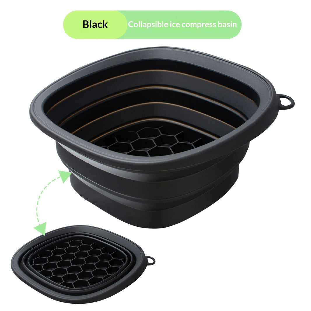 Solid-color Portable Foldable Silicone Ice Basin For The Face 