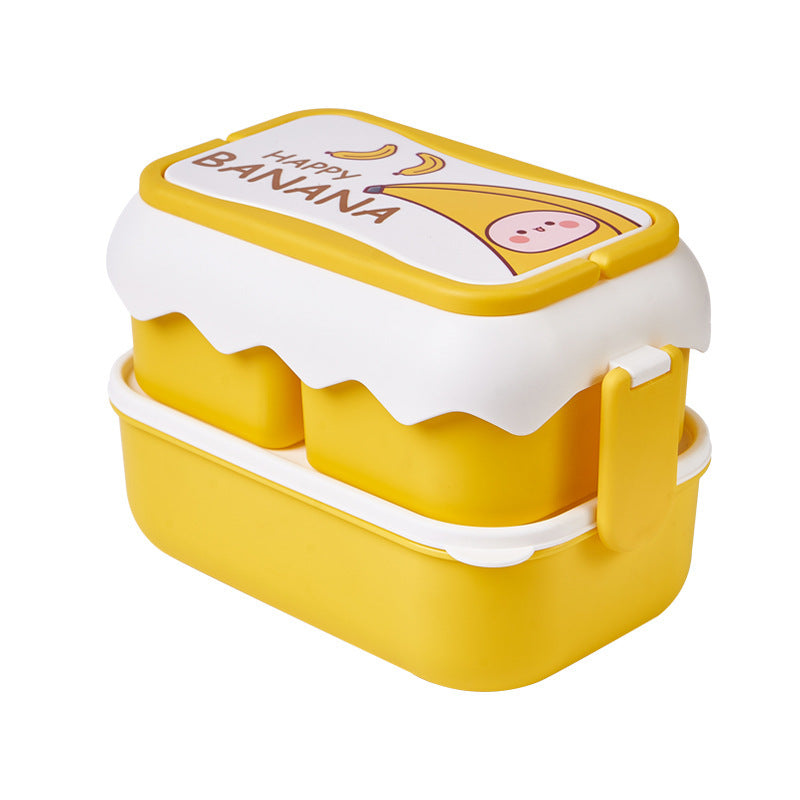 Women's Fashion Simple Cute Double-layer Large Capacity Lunch Box EX-STOCK