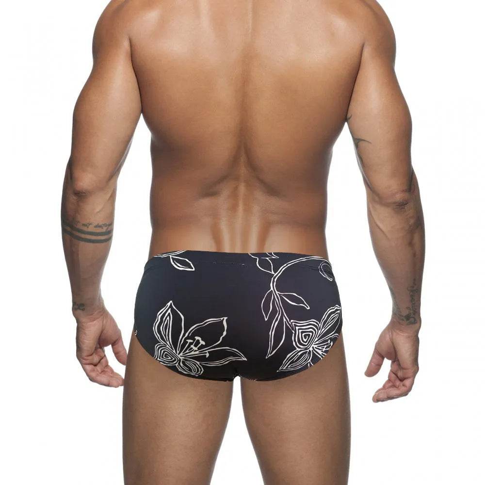 Simple Floral Printed Men's Underwear Swimming Trunks Briefs - EX-STOCK Canada