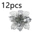 Glitter Artifical Christmas Flowers Christmas Tree Decorations For Home Fake Flowers Xmas Ornaments New Year Decor - EX-STOCK Canada