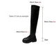 Thick Sole Knee High Boots For Women Chunky Heel Black Long Boots Leather Knight Boots Fashion Winter Shoes - EX-STOCK Canada