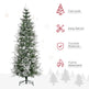 7.5 Feet Pencil Snow Flocked Artificial Christmas Tree With 880 Realistic Cypress Branches, Auto Open, Green EX-STOCK Canada 
