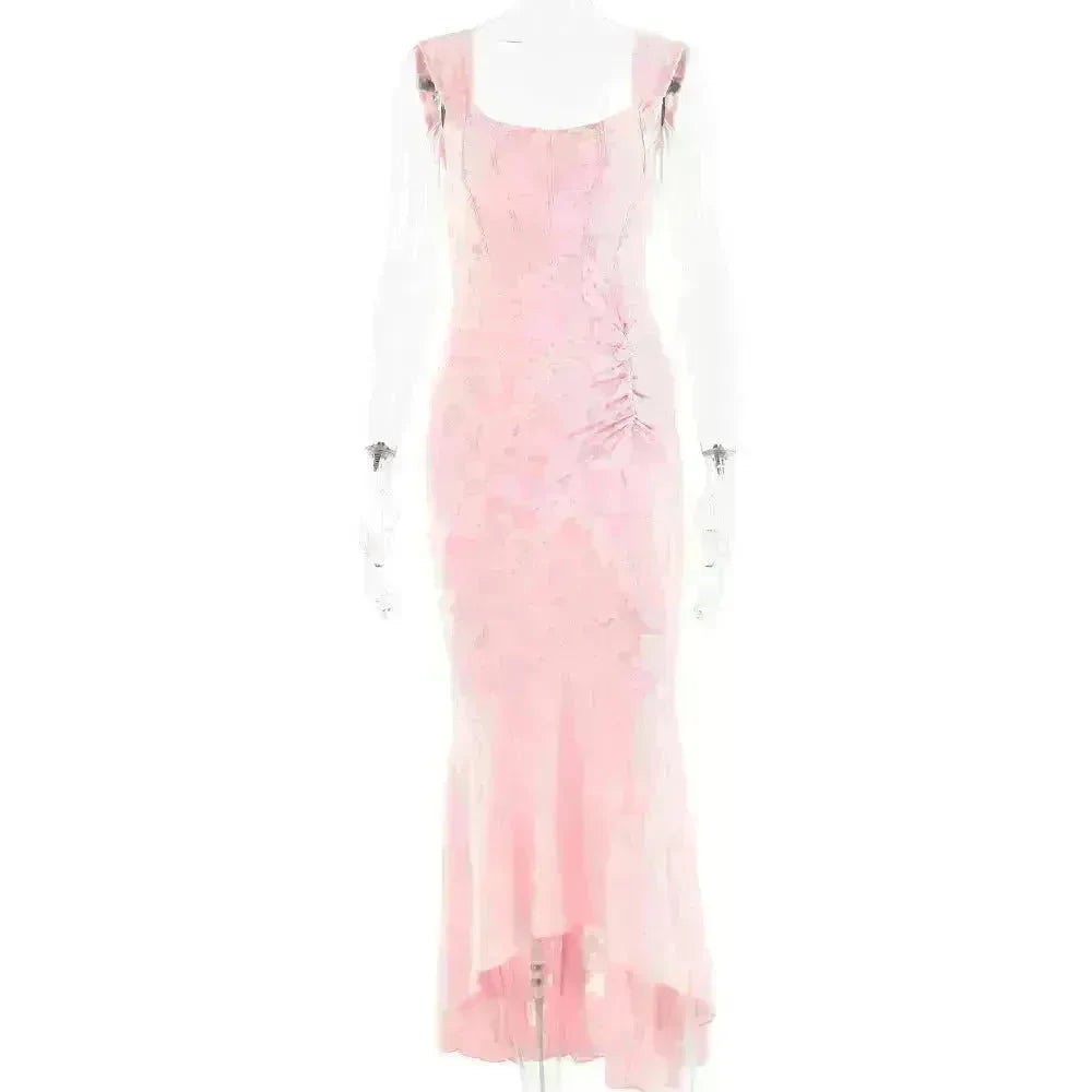 Fashion Off-neck Tube Top Stitching Hip Fishtail Dress for women. - EX-STOCK CANADA