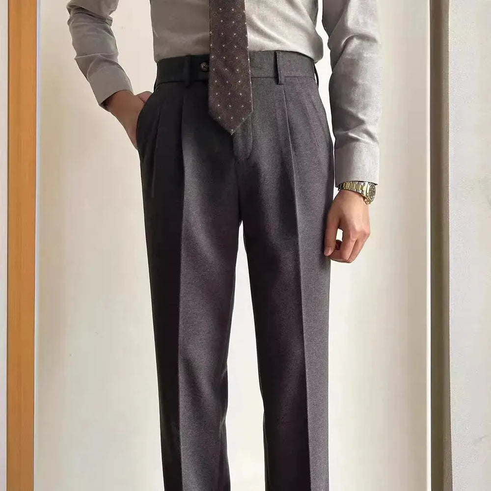 Straight Fitted All-matching formal business Office Work Suit Pants trouser  For Men - EX-STOCK CANADA