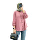 Muslim Ice Silk Wrinkle Stand-up Collar Literary Vintage Cardigan Loose Shirt Women - EX-STOCK Canada