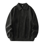 Autumn Winter Fashion Lapel Half-zip fleece Sweatshirt Pullover tops for Men - EX-STOCK Canada