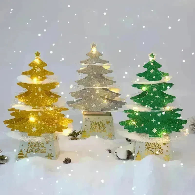 Christmas Decorations Mini Desktop Christmas Greeting Card Ornaments - EX-STOCK CANADA