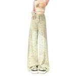 Mint Mambo Green Floral Baggy Jeans Pant For Women - EX-STOCK CANADA