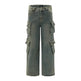 Punk Distressed Washed Denim Jeans Cargo Pant  Men - EX-STOCK CANADA