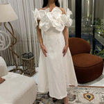 Fashion Heavy Industry Women's Three-dimensional Flower Design Dress