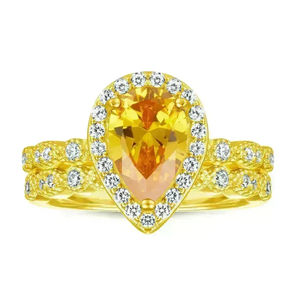 Fashion Ring Set Ladies 925 Sterling Silver Combination Wedding Ring women - EX-STOCK CANADA