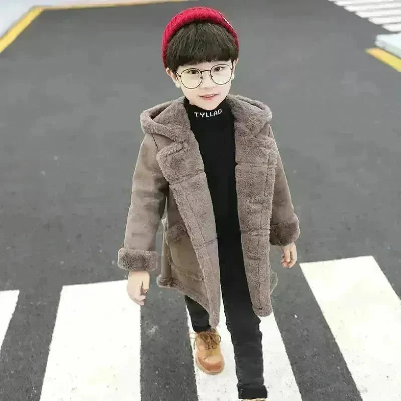 Fashion Boys' Suede Padded Trench Coat - EX-STOCK CANADA