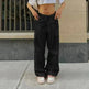 Casual Cargo Pants For Women Solid Color Drawstring Pocket Design Fashion Street Trousers Girls - EX-STOCK CANADA