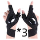 LED Outdoor Flashlight Fishing Half Finger Sports Lighted Gloves - EX-STOCK Canada