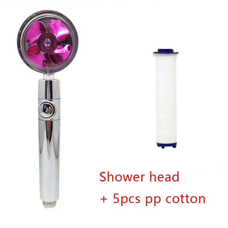 Shower Head Water Saving Flow 360 Degrees Rotating With Small Fan ABS Rain High Pressure Spray Nozzle Bathroom Accessories EX-STOCK Canada 