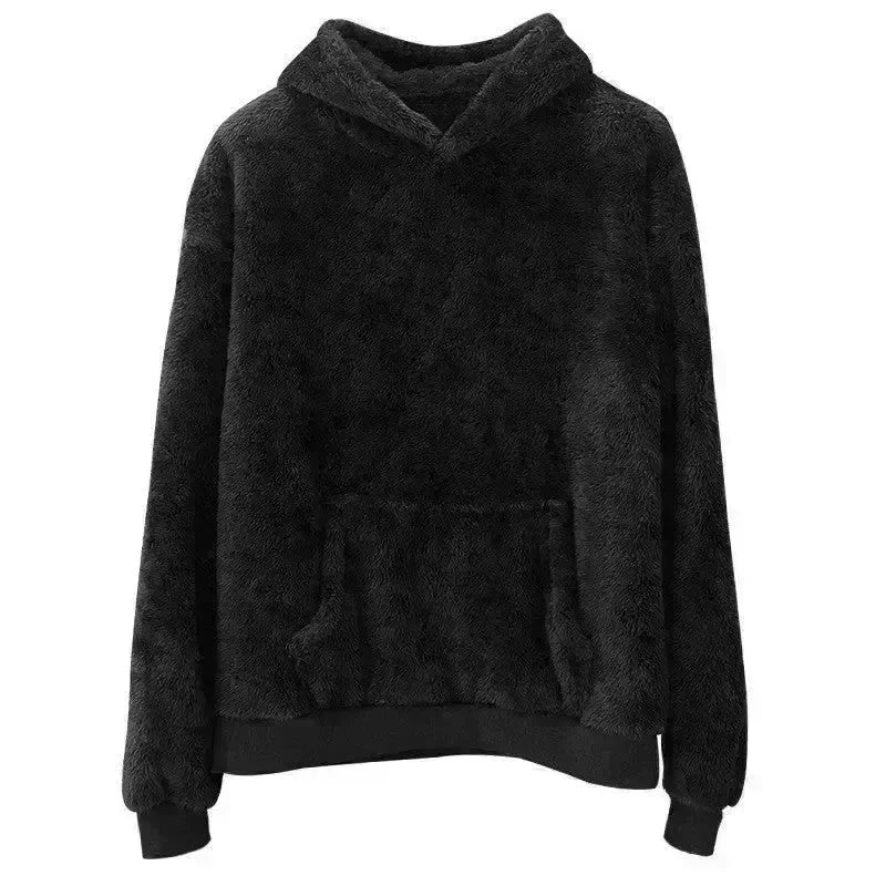 Men Winter New Double-sided Velvet Fleece Pocket Hoodie Sweatshirt Pullover - EX-STOCK CANADA