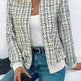 Autumn Winter Casual Long Sleeve plaid Houndstooth  zipper outwear jacket women - EX-STOCK CANADA