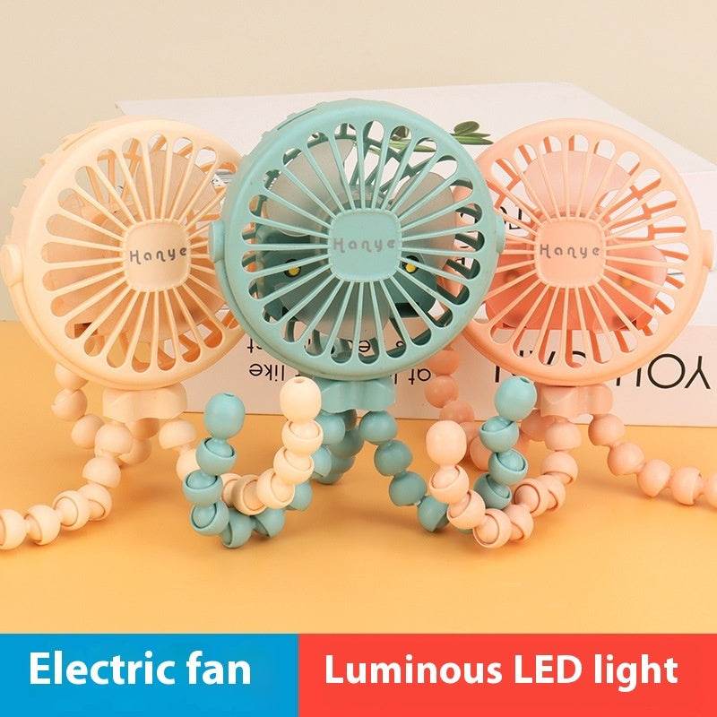 USB Powered summer heat Handheld fan with stand and Night light - EX-STOCK Canada