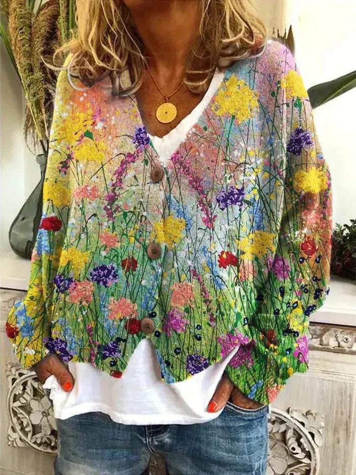 Christmas Abstract Printing Casual Cloak Coat Cardigan Sweater - EX-STOCK Canada