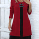 Contrast Color Buckled Round Neck Fashion Winter Sweater Dress - EX-STOCK Canada