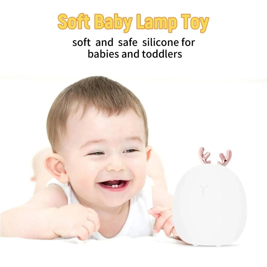 Baby Feeding, Adjustable, Creative, Rabbit, Elk Touch Light, Clap Light, Small Electric Light, Soft Baby Lamp toy - EX-STOCK CANADA