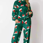 Women's Christmas Hat Pajamas Long Sleeve Trousers Suit - EX-STOCK CANADA