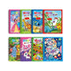 Set of colorful 'Magic Water' books with various animal and character illustrations on a white background.