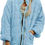 Casual Winter Cotton Padded Loose Pockets Long Sleeved Jacket Women - EX-STOCK CANADA