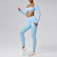 Quick-drying Nude Feel Running Sports Workout Yoga Clothes 2pcs set Long sleeve Crop top and High Waist Pant - EX-STOCK Canada
